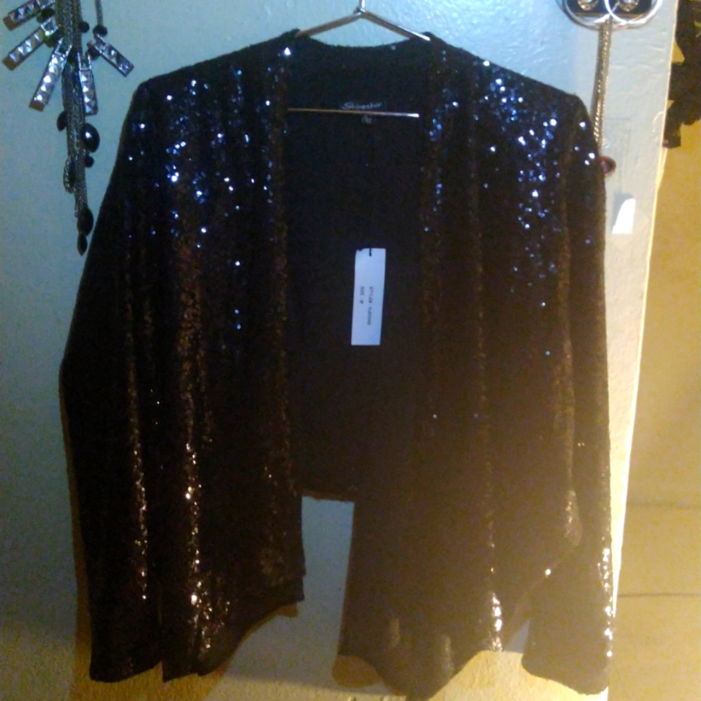Black Sequin Jacket - image 1